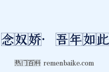 念奴娇·吾年如此是什么意思的图片